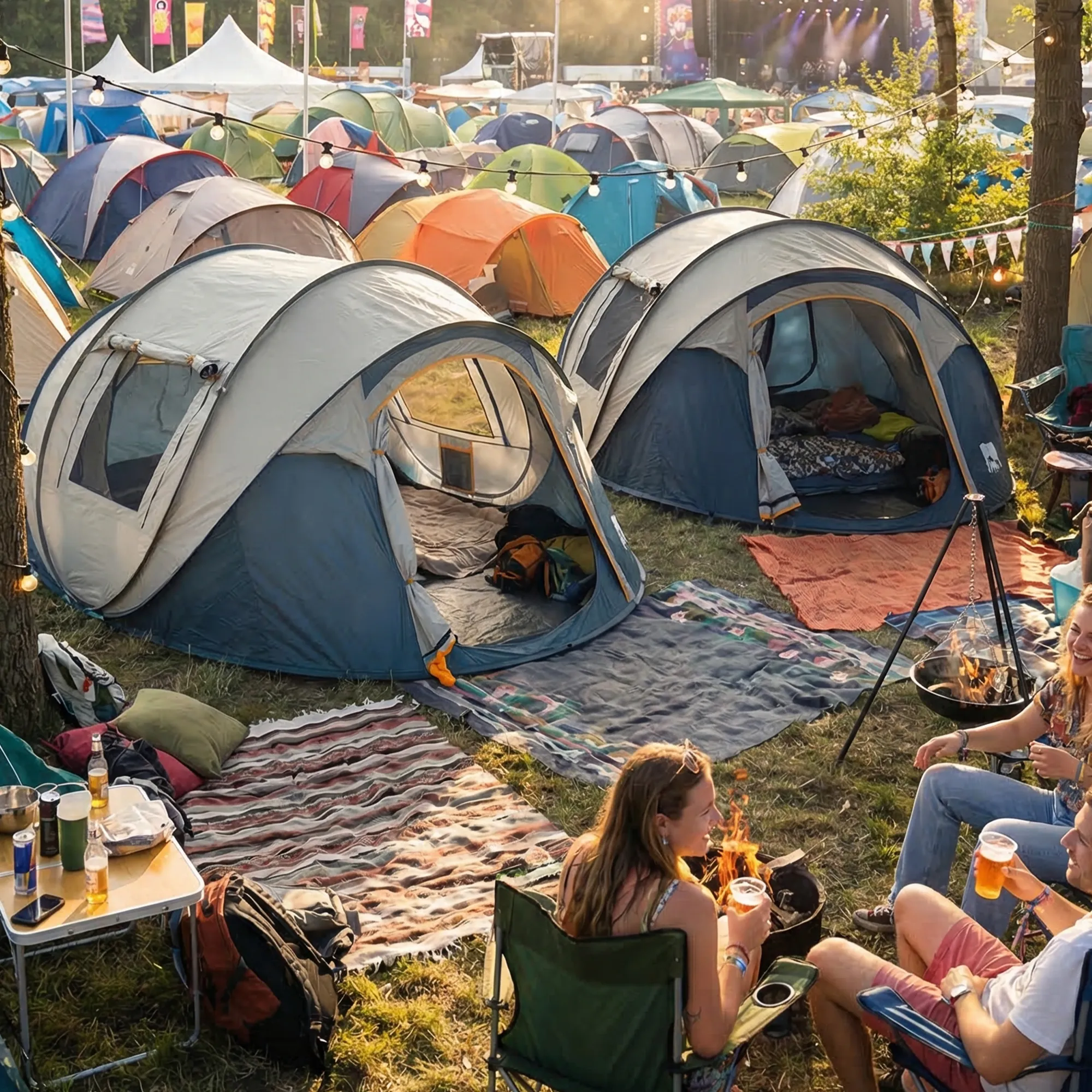 Pop Up Luxe Tent - 2000MM waterkolom - Navy - 4 Persoons - Image 6