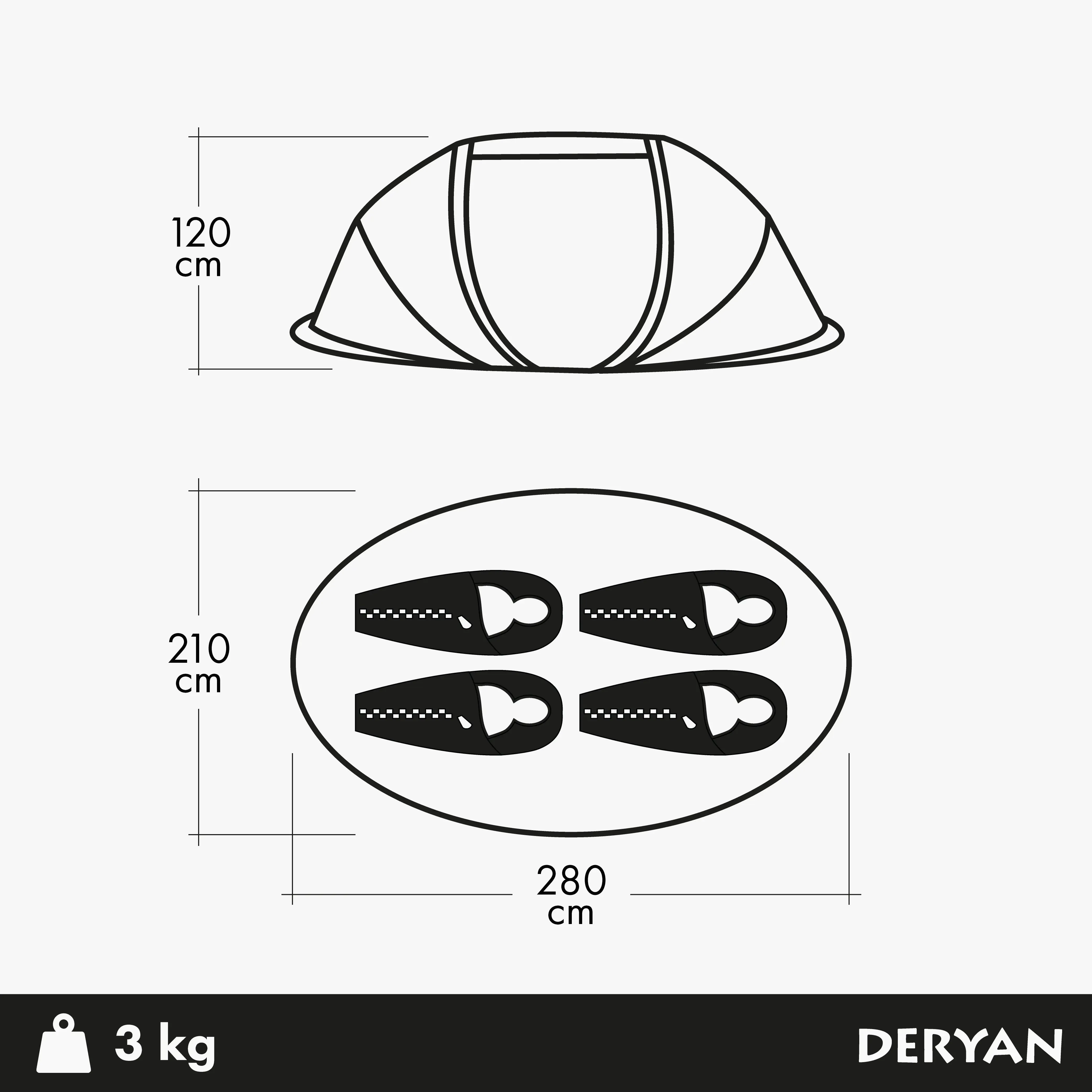Pop Up Luxe Tent - 5000MM waterkolom - Beige - 4 Persoons - Image 10