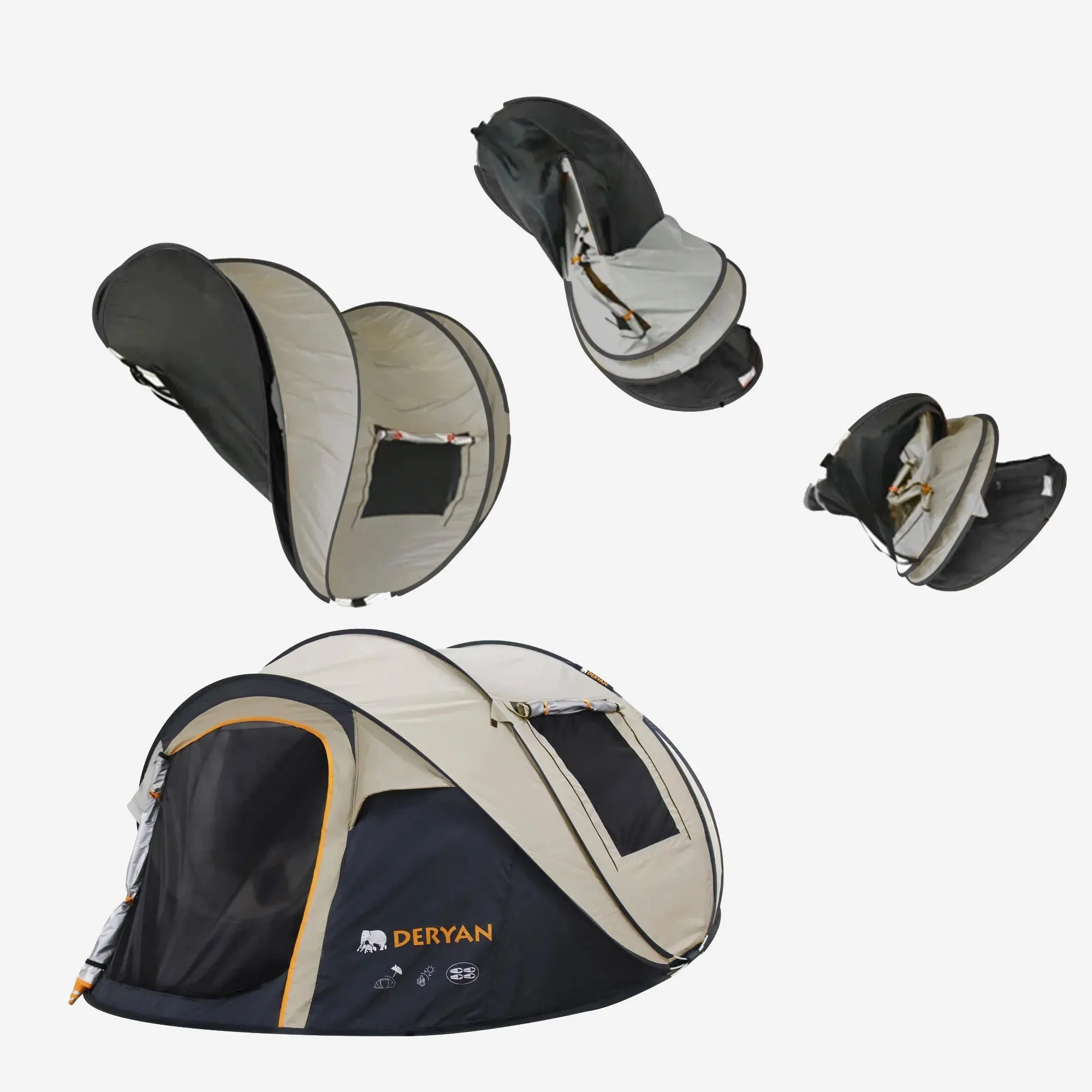 Pop Up Luxe Tent - 5000MM waterkolom - Beige - 4 Persoons - Image 5