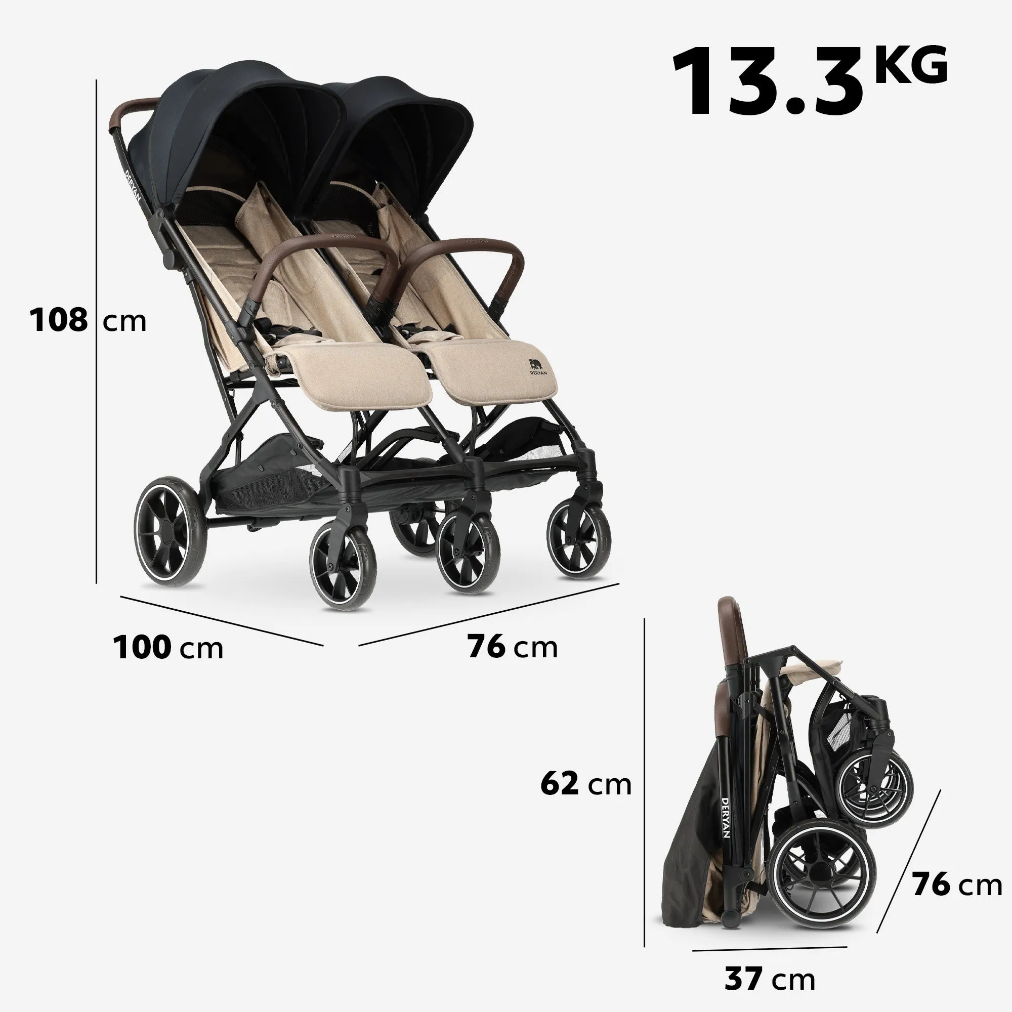 Rolo DuoBuggy X2 XL Nougat - Image 6