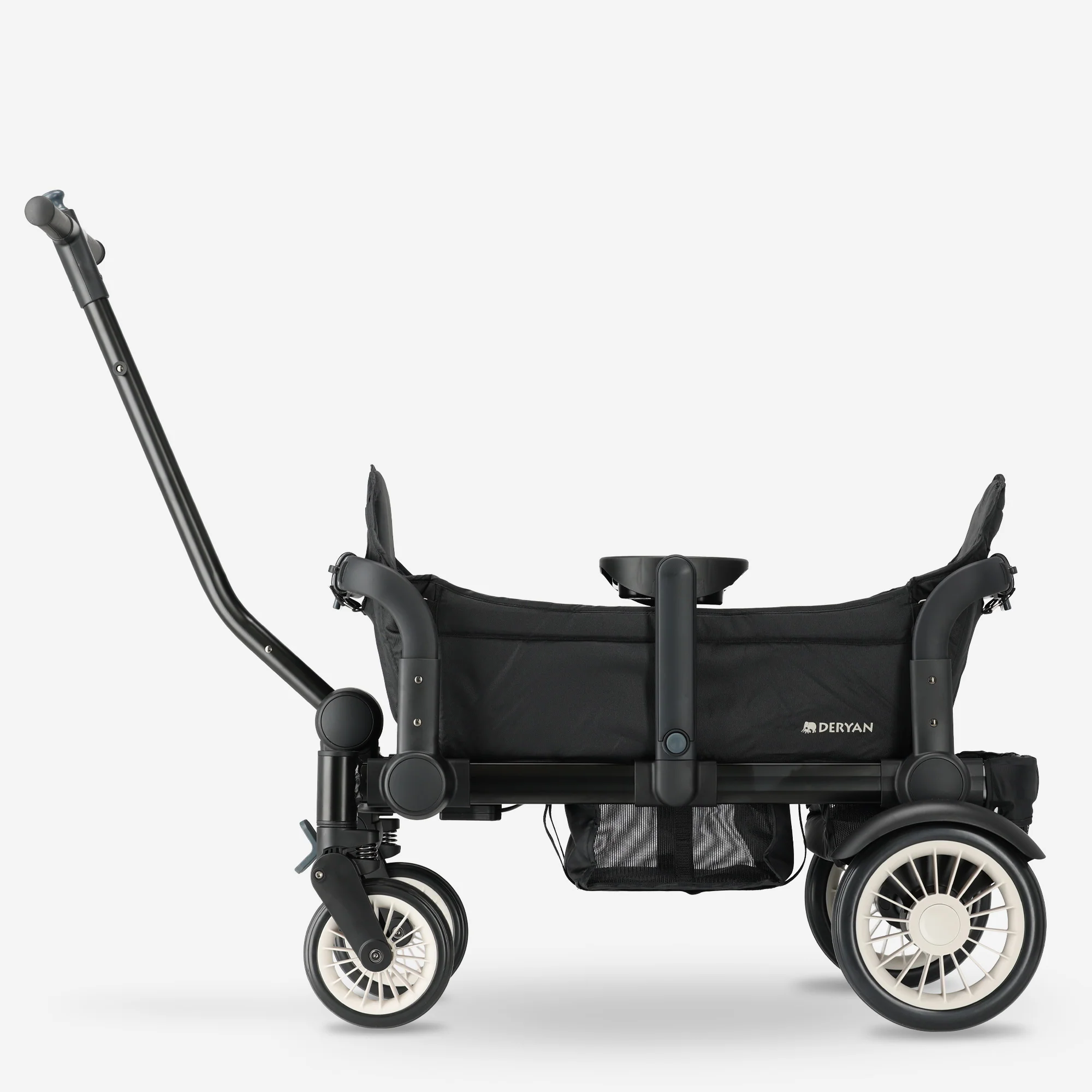 Sandy Luxe Opvouwbare Bolderkar - Beachwagon - Duowagen Black - Image 5