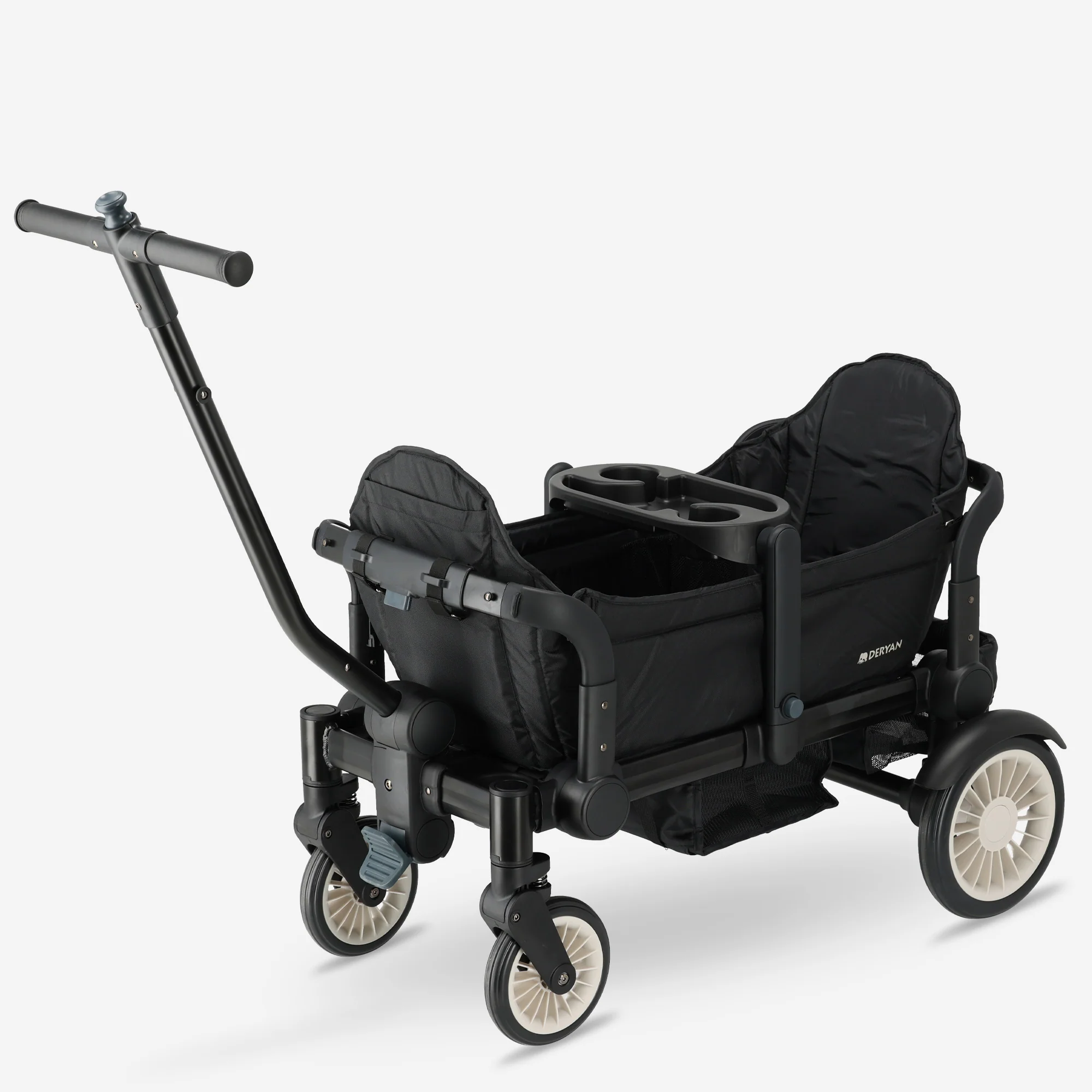 Sandy Luxe Opvouwbare Bolderkar - Beachwagon - Duowagen Black - Image 9