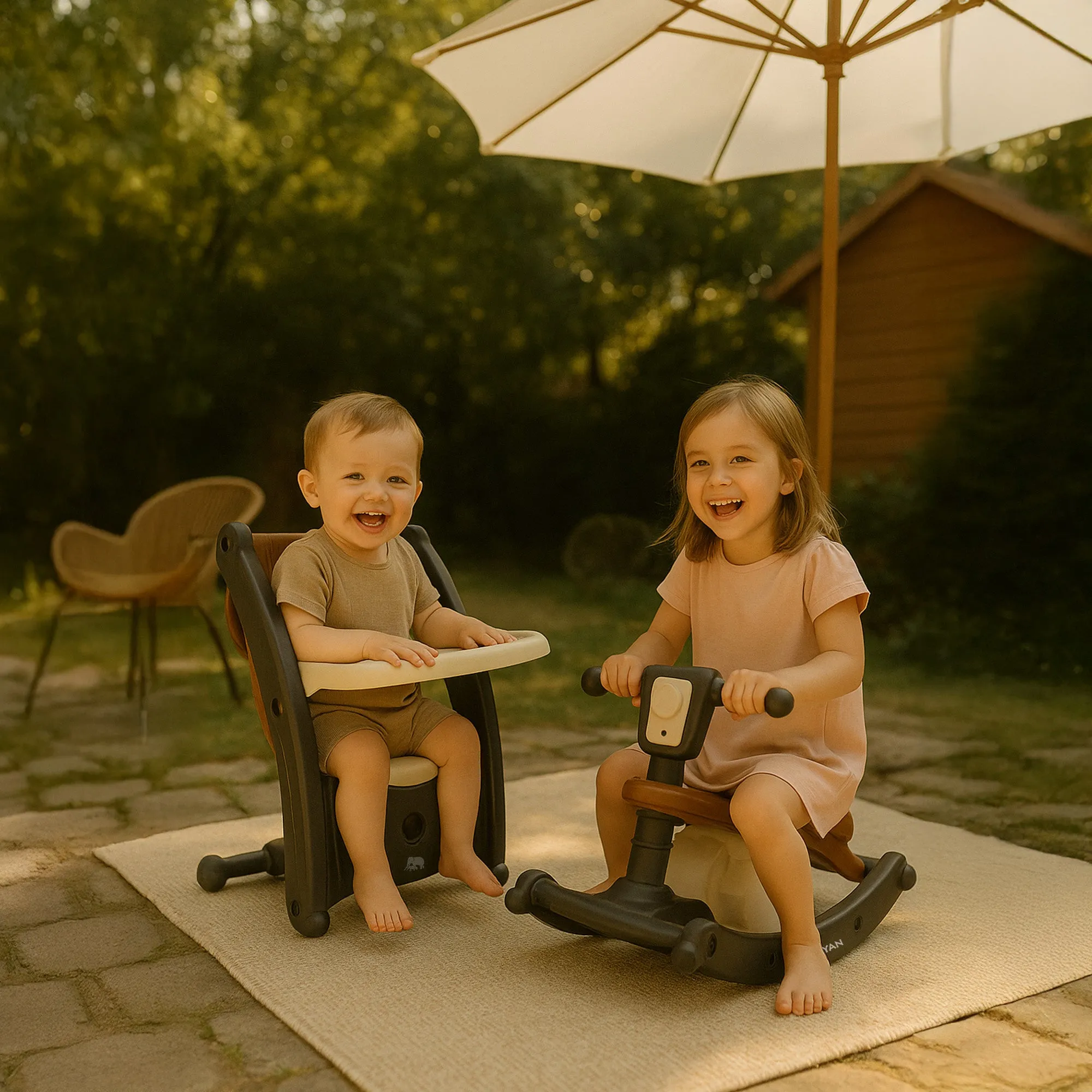 Tobi 2-in-1 Stoel en Schommelstoel - Bruin/Cream - Image 8