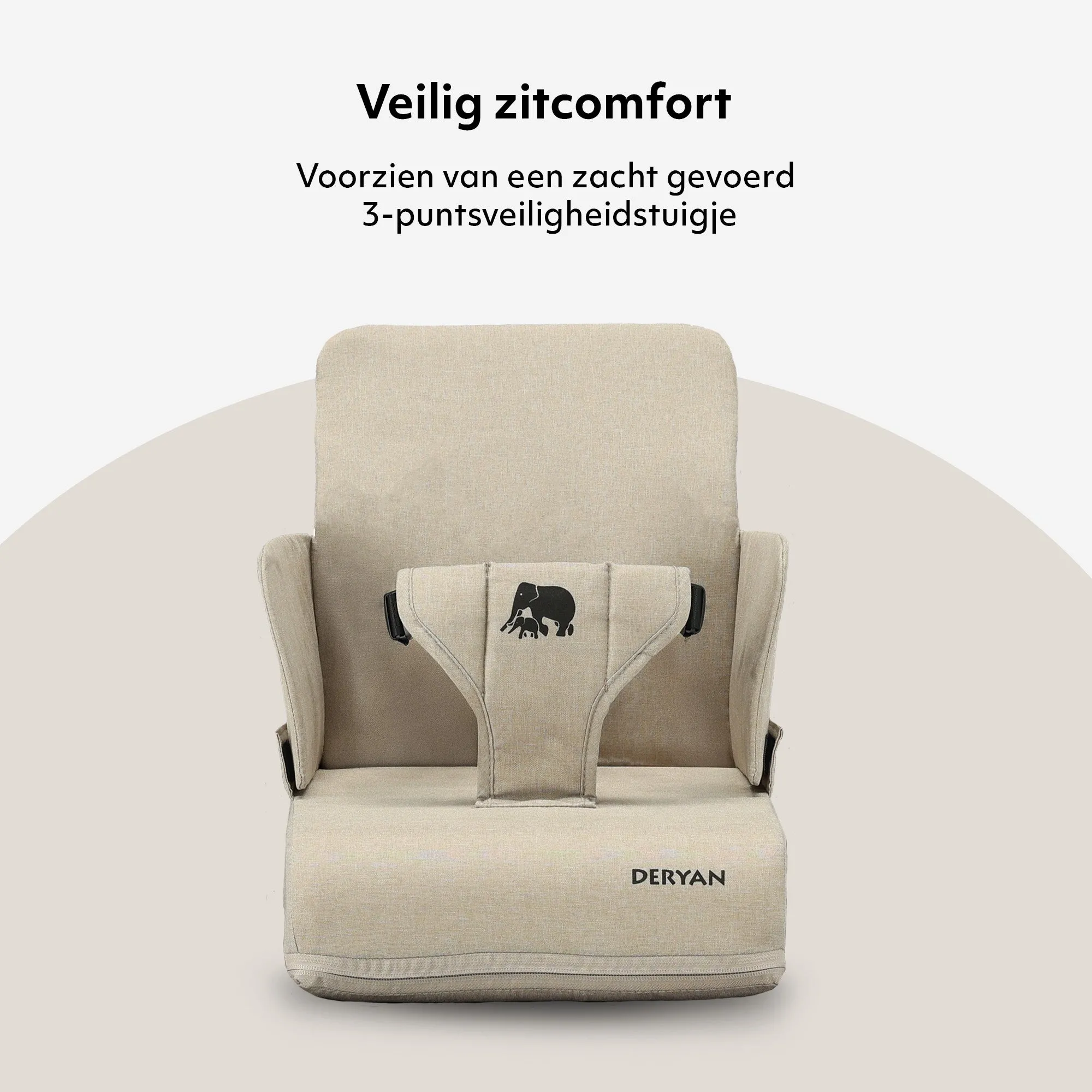 Travel Booster Stoelverhoger - Inclusief bevestigingsriem Nougat - Image 3