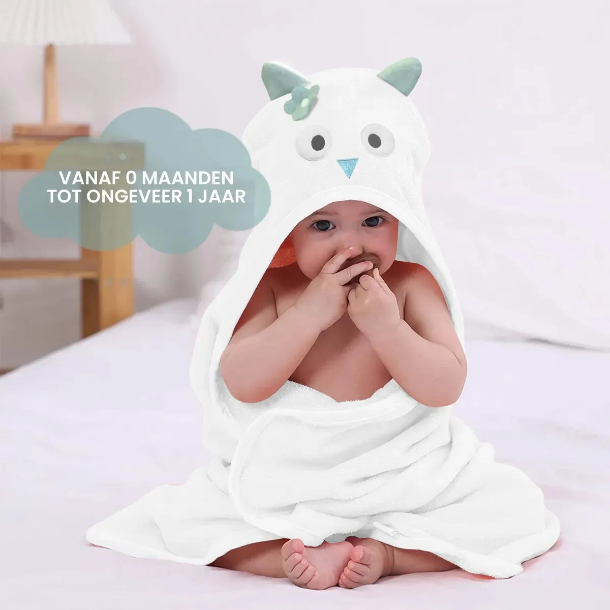 Uil Multifunctionele Baby Fleece deken met capuchon – Wikkeldeken – Deken 75x100 cm - Image 5